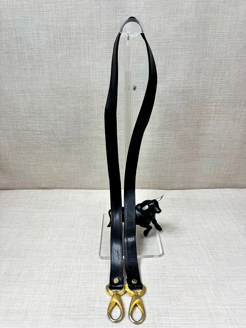 Vintage Marc Chantal Black Leather Adjustable Crossbody Shoulder Bag Strap